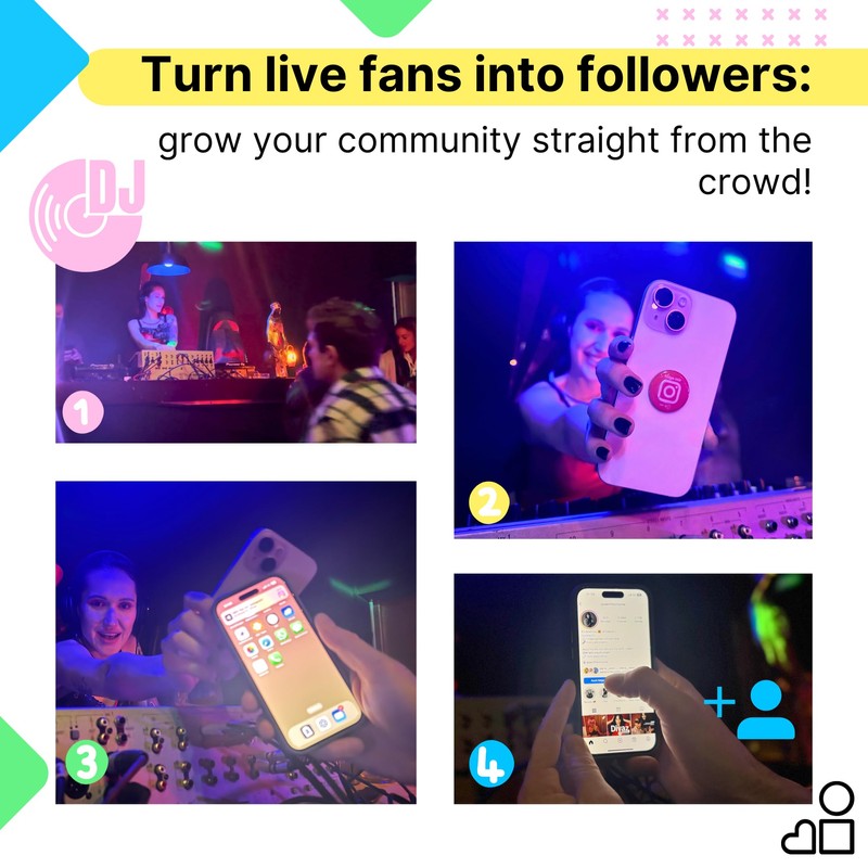 Instagram Follow Us NFC Sticker, 3 cm, 2 Pack -