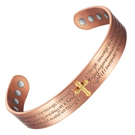 EnerCoppeX Copper Magnetic Bracelet for Women - Detox Jewelry with 3500 Gauss Magnet, Adjustable Cuff Bangle (Type-S)