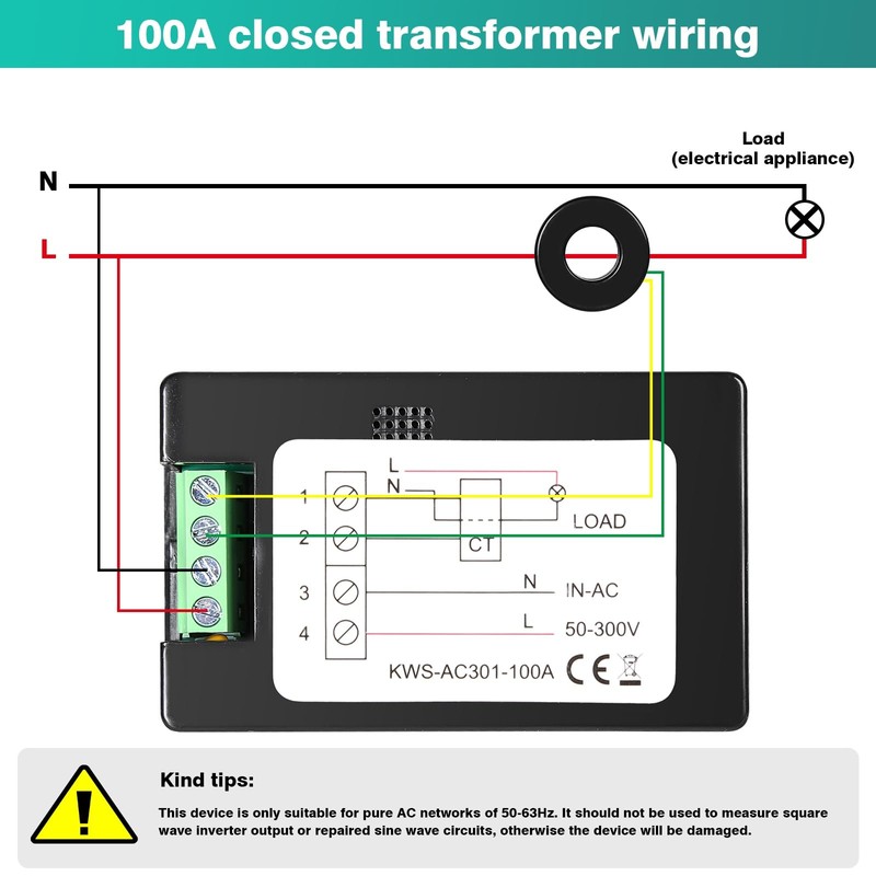 DEWIN Digital Electricity Meter, KWS-AC301 Voltmeter Ammeter Wattmeter Energy Meter
