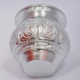 Silver Kalash for Pooja | Lota for Puja | Silver Lota for Puja Lota/Kalash for Pooja Sankranti Puja/Wedding/Marriage/Karvachauth/Navratri | Diwali puja Item Puja Kalash (Aluminium)
