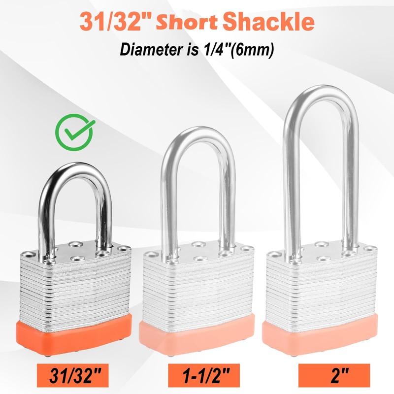Locilot 12pcs Solid Keyed Alike Padlock with 24 Same Keys