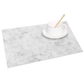 MIRRORANG Classic White Marble Placemats Set of 4 45x30cm Gray Elegant Place Mats for Kitchen Dining Room Table Mats Home Decor
