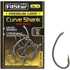 PRO FILSTAR 10 Piece Fishing Hook Set with Curve Shank, Size 6, Hooks for Carp Fishing, Carp Fishing Accessories, Pop Up Boilies, Carp Fishing Hooks, Fishing Accessories, Carp Rigs