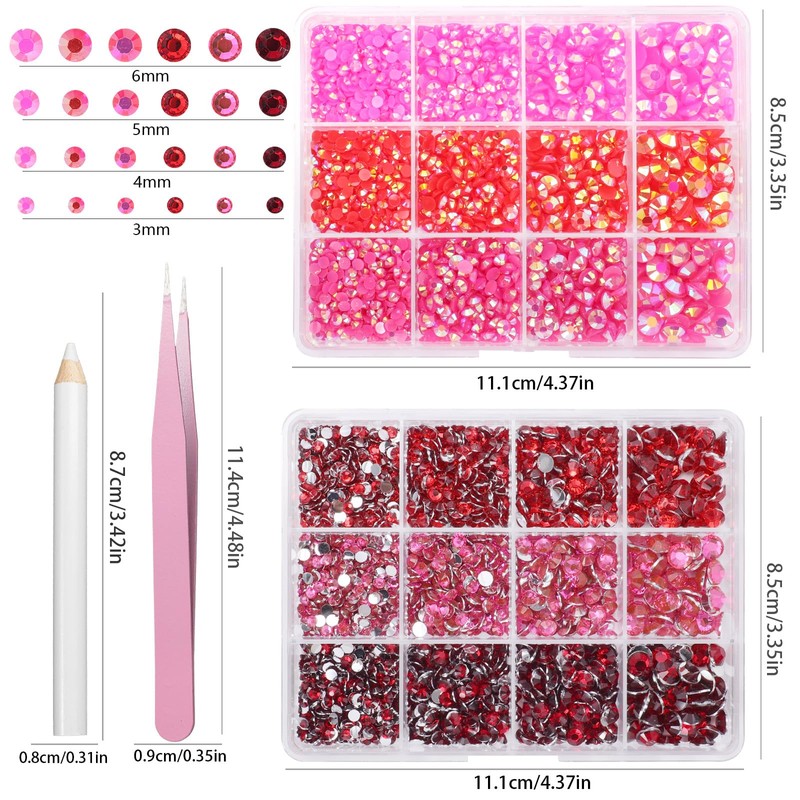 2 Boxes Flatback Resin Rhinestones and Jelly Rhinestones for Crafting,