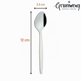 Grunwerg PATT999P Economy Collection 999P - set di 12 cucchiaini da caffè in acciaio inossidabile 18/0 di alta qualità - 1,5 mm, lucido a specchio, acciaio, 12 x 2,5 x 0,5 cm, 12