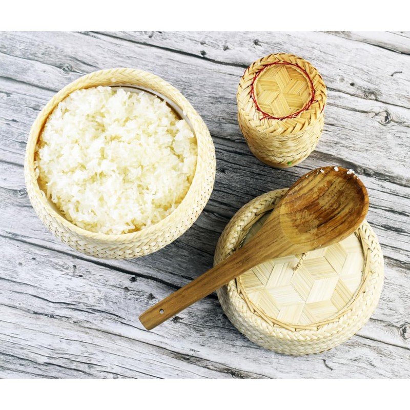 Sticky Rice Pressure Cooker Slow Cook Set Bamboo Basket Steaming