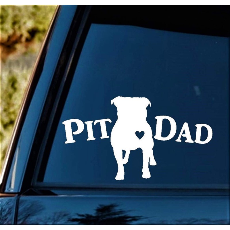 2-Pack Pit Dad and Mom Bull Dog Decal Sticker