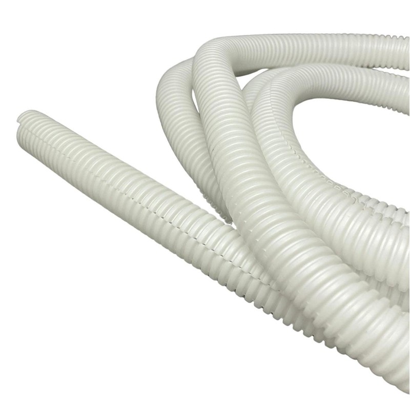 White Conduit Split Plastic Flexible Cable Tidy Solution Tube Trunking