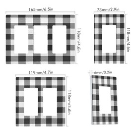 Black White Buffalo Plaid Wall Plate Tartan Check Wallplates Electrical Outlet Covers 1 Gang Switch Plates For Light Receptacle Plug Cover Home Decor Size H4.6xL2.9 inch