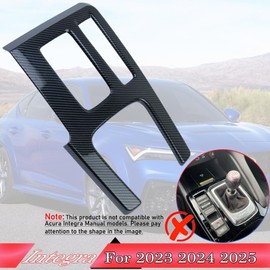 Console Gear Shifter Panel Cover,for Acura Integra 2023 2024 2025 - ABS Carbon Fiber Sport Style Console Gear Shifter Panel Cover Accessories(Not fit to Manual Model)