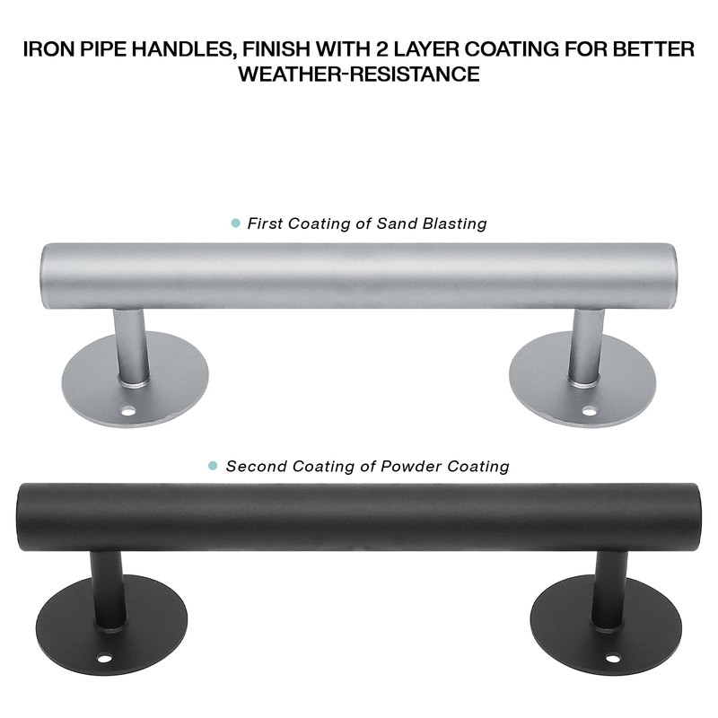 Purife 1 FT Black Matte Heavy Duty Stair Railing, Iron