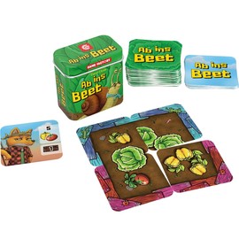Game Factory 646060 Ab ins Beet, Tactical Tile Game, Mini Game in Handy Metal Tin, Simple Travel Game for Adults and Children from 8 Years