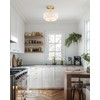 AUTELO Semi Flush Mount Ceiling Light, 12" Gold Light Fixtures