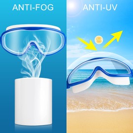 COOLOO 2-PACK Kids Swimming Goggles, Kids Swim Goggles Junior Children Girls Boys Early Teens Age 3-15, with Anti-Fog, Waterproof, Protection Lenses, Crystal Clear Wide Vision