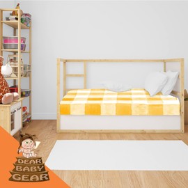 Dear Baby Gear Deluxe Baby Crib Sheet - Cotton Polyester Infant Sheets - Soft Machine-Washable Crib Mattress Cover - Newborn Nursery Bedsheet - Watercolor Yellow Mustard Plaid Print, 52"x28"x10"