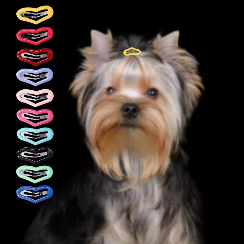 50 Pcs Little Pet Hair Clips Mini Peach Heart Hairpin