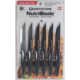 Granitestone - NutriBlade - Steak Knives - Stainless Steel - 6 Piece Easy Grip