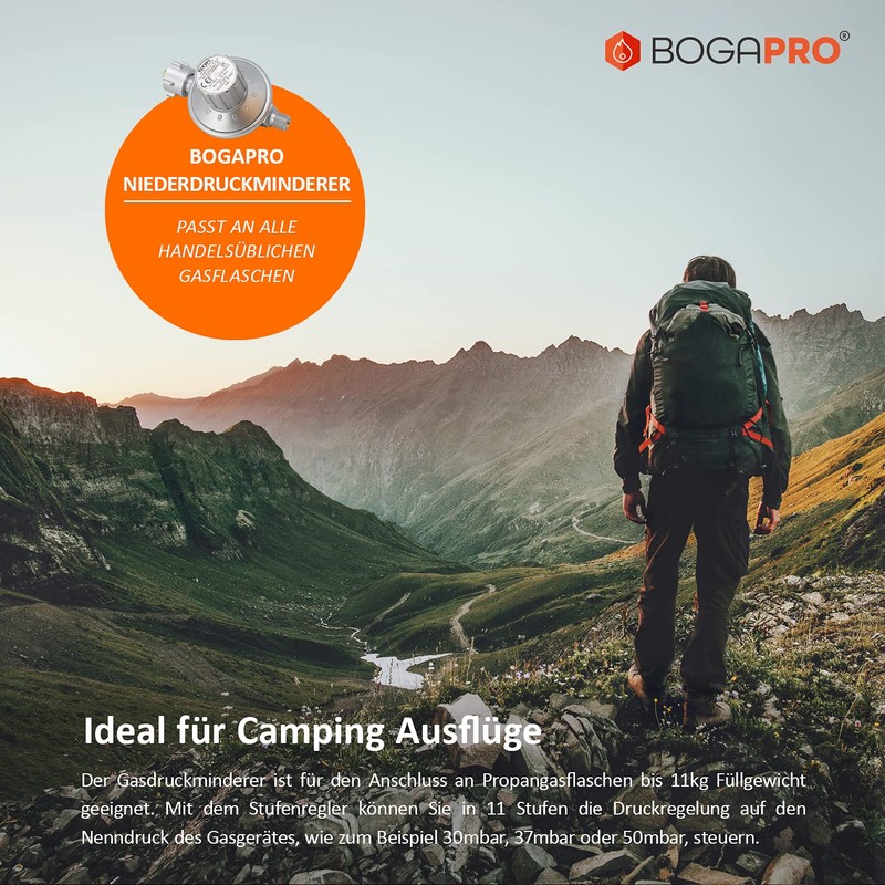 BOGAPRO 11 Levels Low Pressure Regulator, Adjustable Gas Pressure Regulator