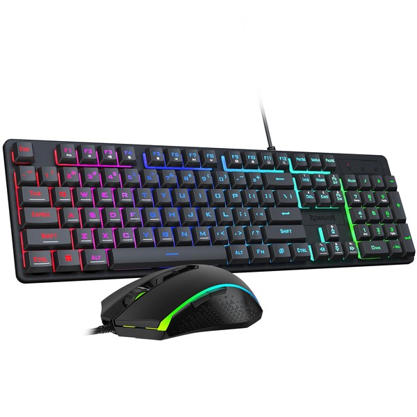Redragon Updated S107 Gaming Keyboard and Mouse, RGB Gaming Keyboard