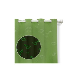 Muwago Dinosaur Curtains for Boys Bedroom, Kids Curtains Bedroom, 80% Blackout Glow in The Dark Window Drapes Treatment Grommet Thermal Insulated Noise Reducing 2PCS (52“ × 72”)
