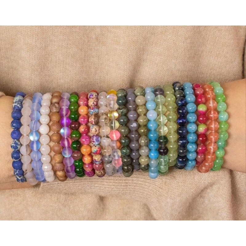 Natural Polished Grade A++ Genuine Gemstone Bead Healing Crystal Bracelets