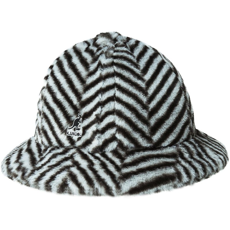Kangol Women's Faux Fur Casual Beret Hat, Grey (herringbone)
