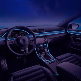Interior Car LED Strip Lights Car Accessories APP Control with Remote 5 in 1 Music Sync Color Change RGB Ambient Lighting Kit with 275 inches Fiber Optic USB Charger Light Strips Decorations