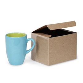 Pack Of 100, Natural Brown Kraft Gift Boxes W/Varnish Stripe Exterior And Kraft Interior - 1 Piece Box Solid 6 X 4.5 X 4.5" Made In USA