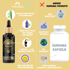 NatuRise® Turmeric Drops Vegan - Curcumin - With Sea Buckthorn Extract - 2233 mg Curcumin - Turmeric Extract - High Dose - 100 ml - Laboratory Tested - Pipette with Dosing Scale - UV Glass