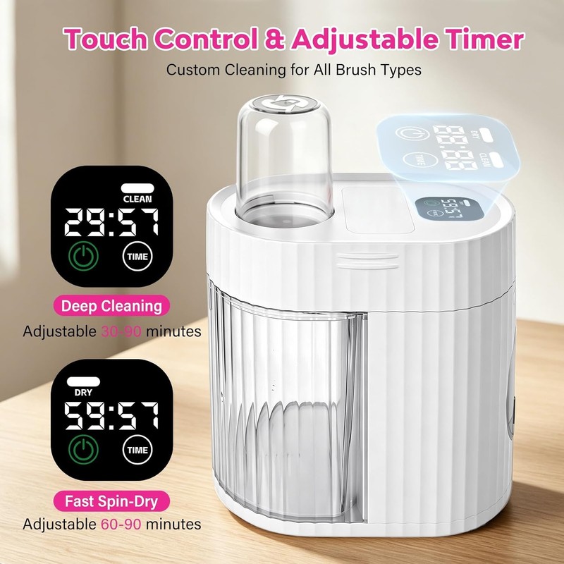 Electric Makeup Brush Cleaner Machine, Automatic Cleaning Fast Drying |