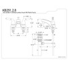 Kingston Brass KB251 Magellan Twin Lever Handle 4-Inch Centerset Lavatory