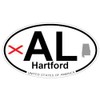 US Decal, Inc. Hartford, Alabama Oval Sticker with State Flag