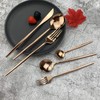 JASHII Silverware Set, Mirror Polished Copper Flatware Cutlery Set Service