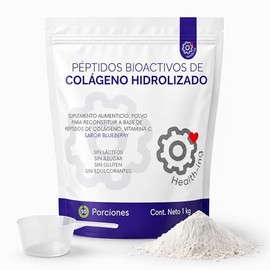 Health Ing Péptidos Colágeno Hidrolizado Tipo Iii Polvo Proteína Pura Bovino Marino Pollo Gluten Azúcar Lácteos Sabor Blueberry Porciones