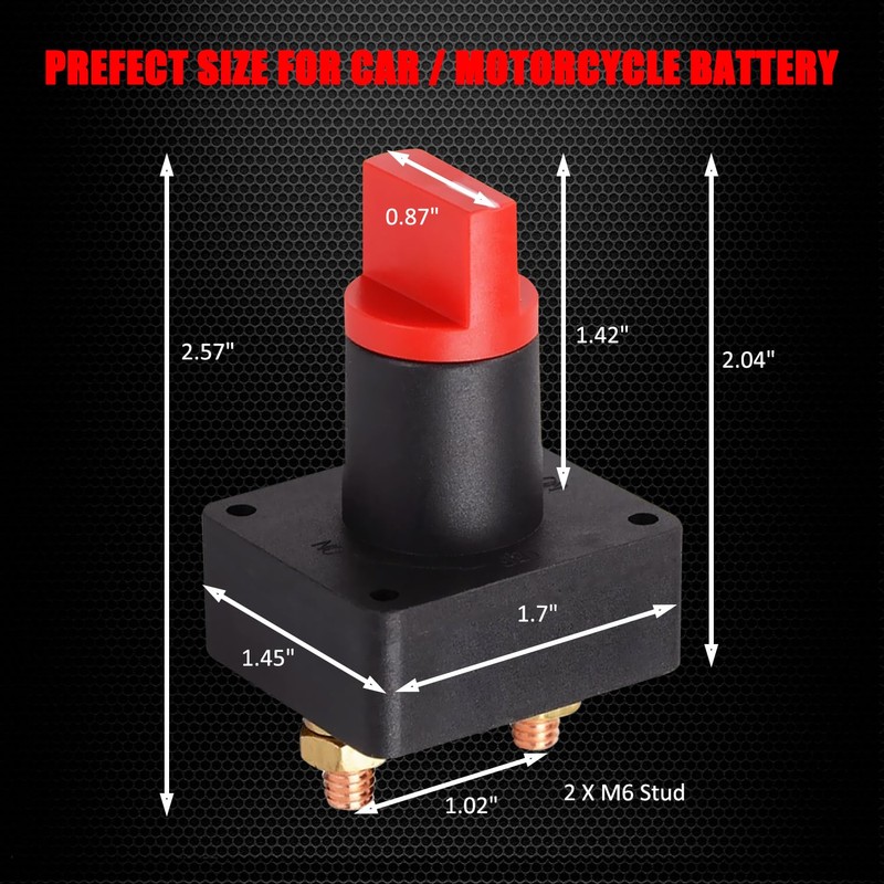 Ampper Battery Disconnect Switch, DC 12-48 V Battery Power Isolator