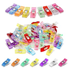 Trimming Shop 50pcs Plastic Sewing Clips for Quilting, Crafting, Multipurpose Clips for Dressmaking, Fabric Clips Coloured Binding Clips for Sewing, Suitable for Hanging Objects