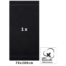 Betz XXL Sauna Towel, Bath Towel, Beach Towel, 100% Cotton Terry Cloth, Size 70 x 200 cm, Black