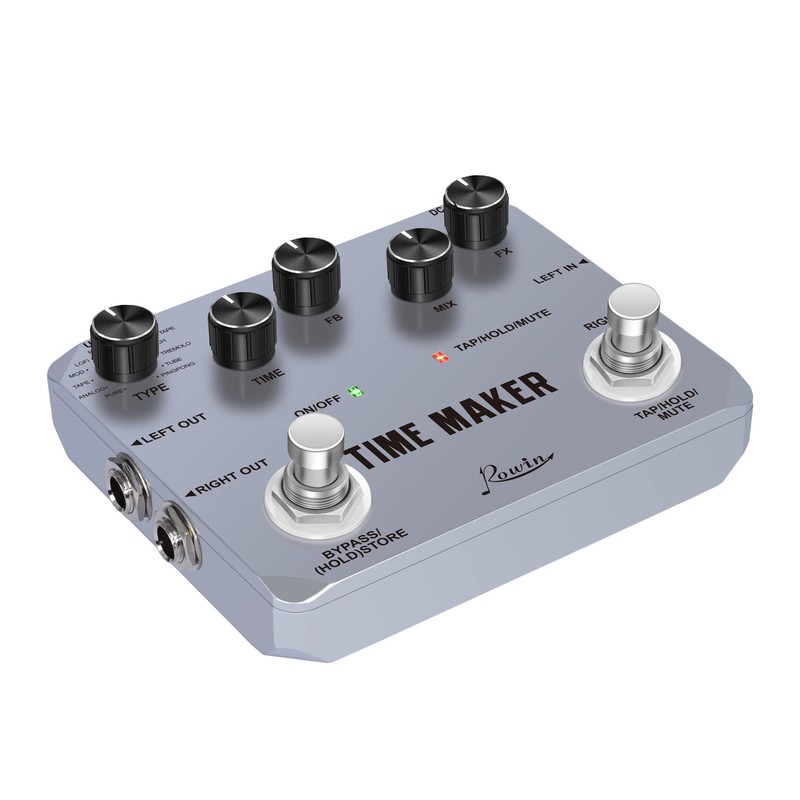 Rowin Multi Guitar Effect Pedal Time Maker Multi-Effects Stereo Delay