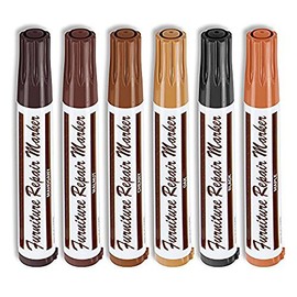 Sierra Furniture Repair Markers- Restores Color to Any Wooden Surfaces Maple Oak Cherry Walnut Mahogany and Black Set of 6