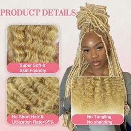 Afro Kinkys Real Hair Masses for Braiding Afro Kinky Curly Real Hair Masses for Mini Twist Hair 18 Inches 45 cm 50 g Pack #27 Honey Blonde Mass Braiding Hair for Micro Locs Extensions