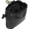 Piel Leather Drawstring Pouch, Black, One Size