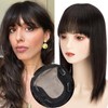 Lovenea 13x15cm Human Hair Topper with Bangs 14 Inch Straight