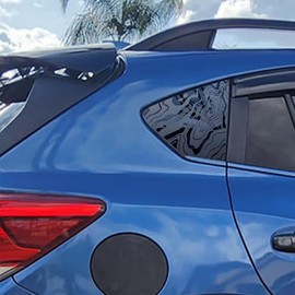 for Subaru crosstrek 2018-2023 Rear Side Window Topographic Map Decals for Car, Matte Black Decal, Topographic Map Decal Sticker