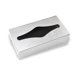 Hypafol Cosmetic Tissue Box, Robust Stainless Steel Dispenser, Modern, Minimalist Design, Table and Wall Placement, with Mounting Set (Stainless Steel)