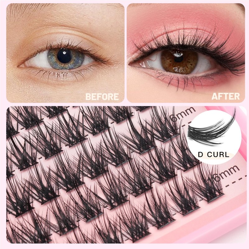 Bodermincer 10-12-14-16mm Mix/14-16-18mm Mix D Curl DIY Clusters Eyelash Extension