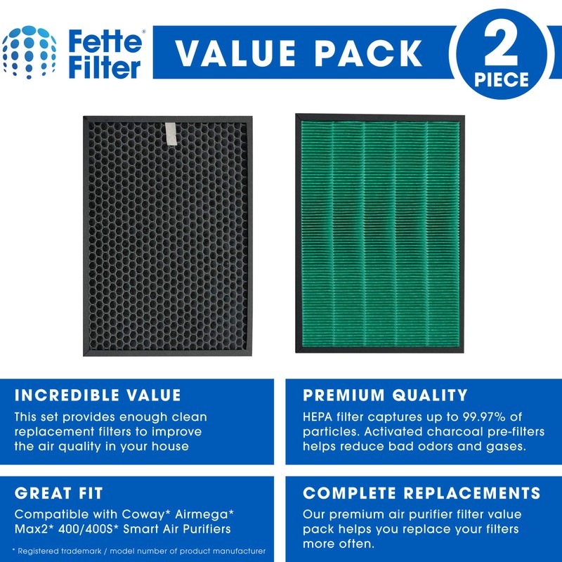 Fette Filter - 400/400S Replacement Filter compatible with Coway AIRMEGA