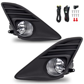 RAPOOSANS Driving Fog Lights Lamps Assembly for 2012 2013 2014 Toyota Camry Fog Light Replacement with H11 Bulbs & Switch and Wiring Kit-Black Bezels