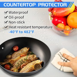 Warome Silicone Mat,36"x 23.6" Heat Resistant Mats for Countertop Protector,Nonstick Silicone Craft Mat/Placemats,Washable Silicone Mats for Kitchen Counter,No Creases Counter Mat-White Translucent