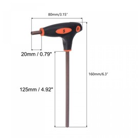 TOP-VIGOR 2Pcs 5mm Hex Key T-Handle, T Bar Dual End Wrench Spanner Allen Key for Home Repair and Mechanical Maintenance, Metric S2 Steel
