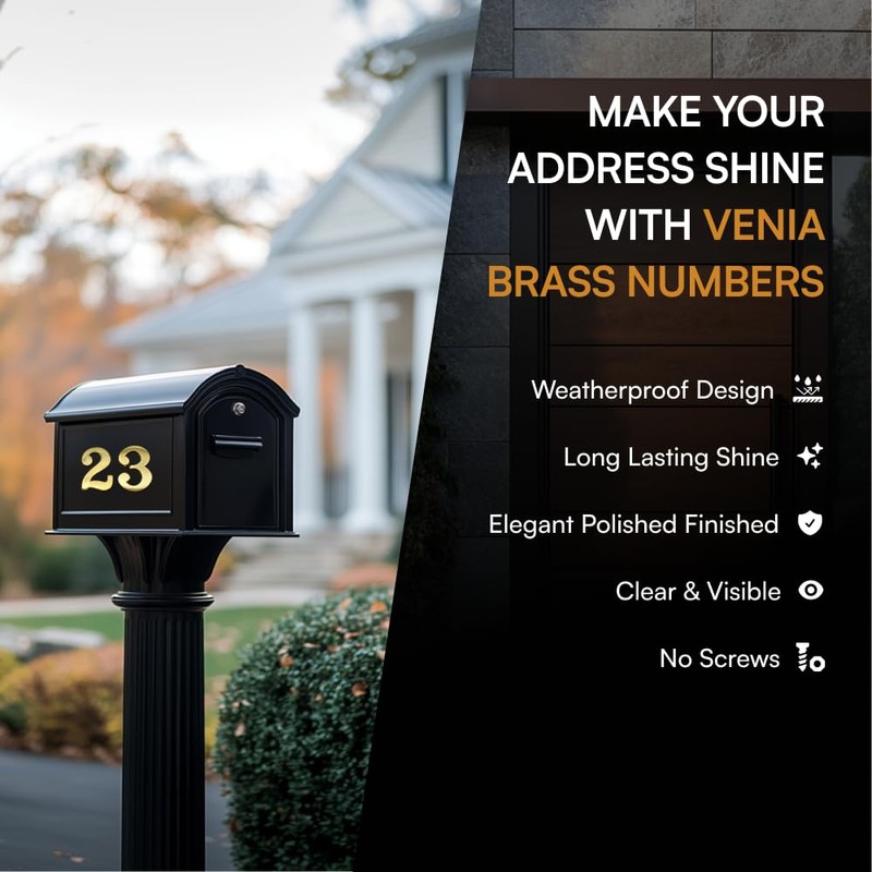 2-Inch Brass Mailbox Numbers – Pick Your Numbers - Numbering